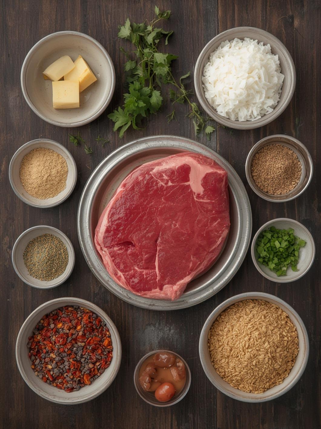 Ingredients for braised chuck steak