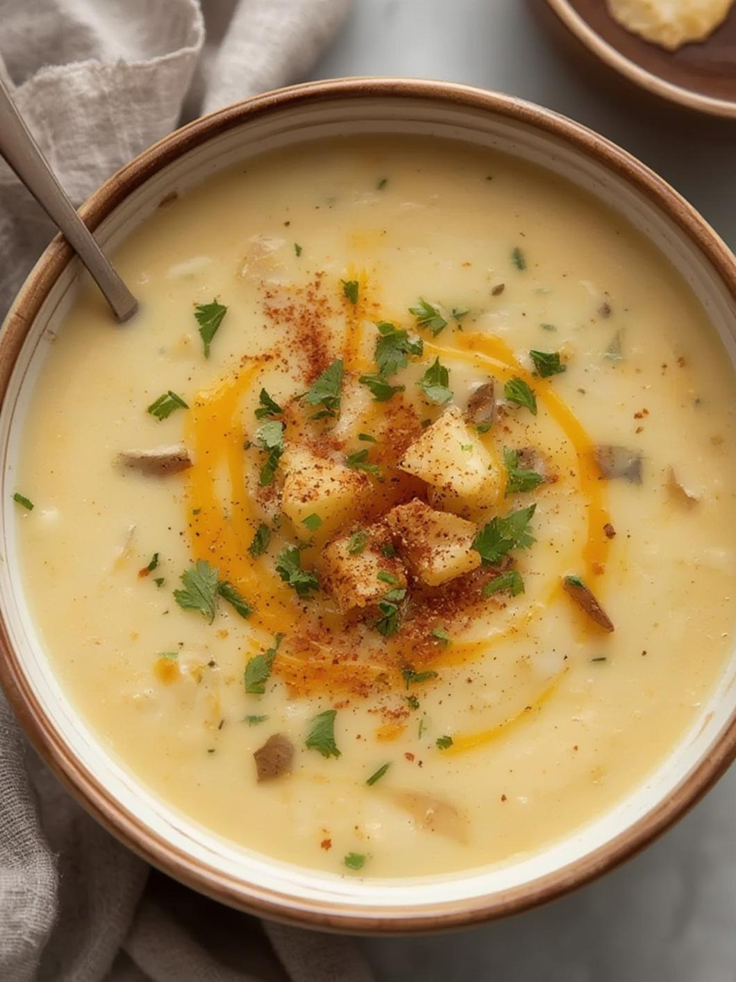 Potato soup serving