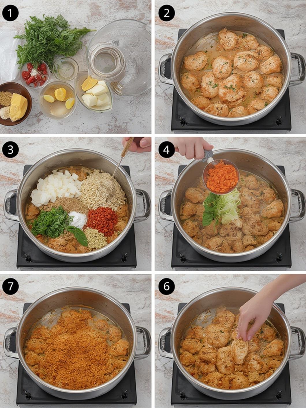 Cooking tomato bisque soup in a pot