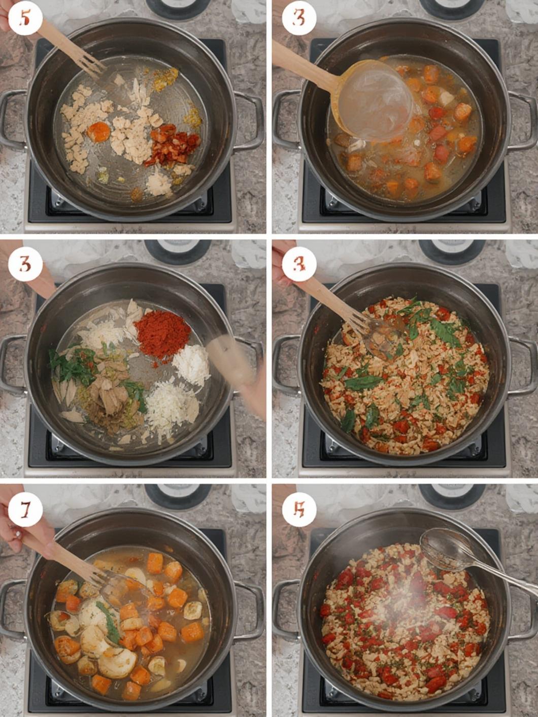 Preparing lasagna soup