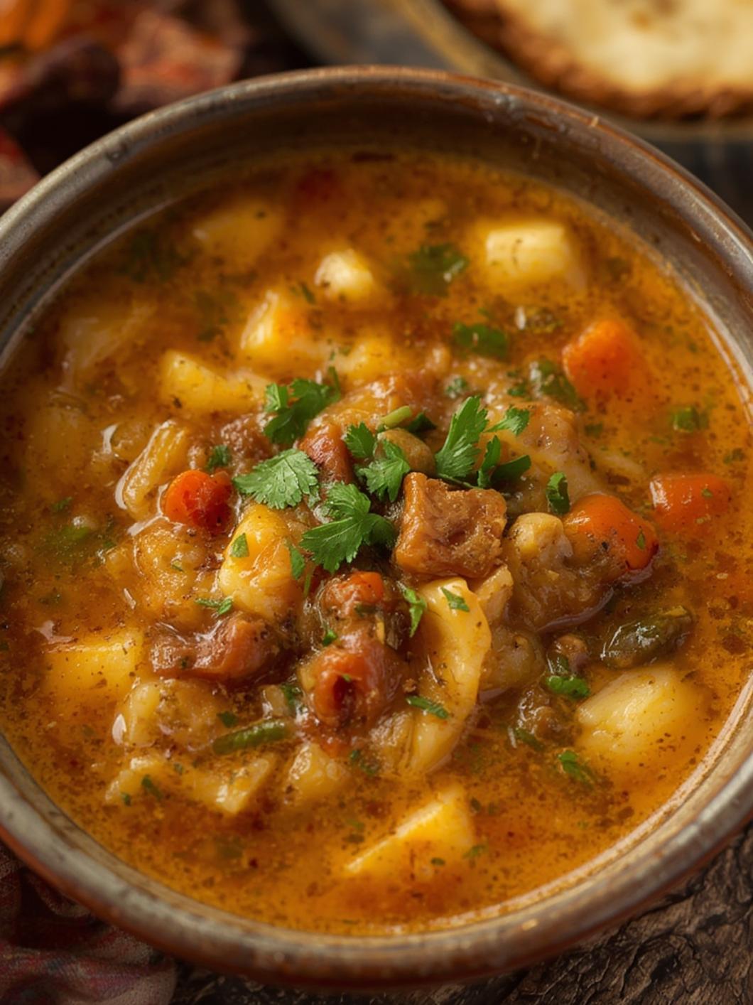 Soup in bowl ready to serve
