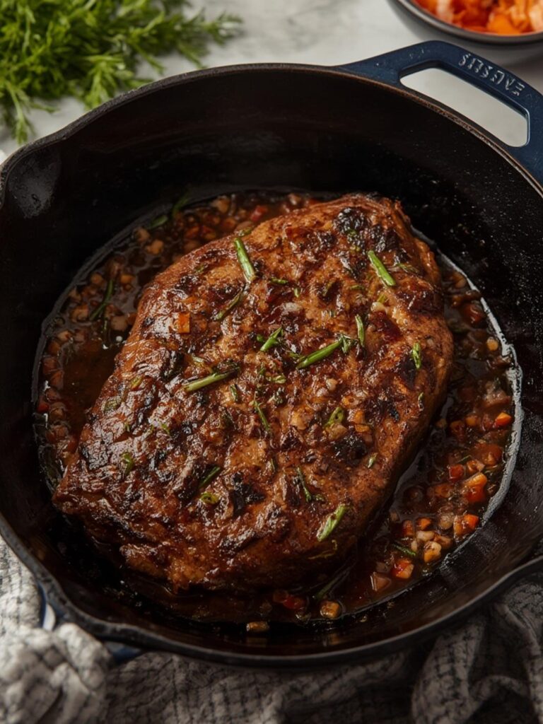 cooking steak in cast iron