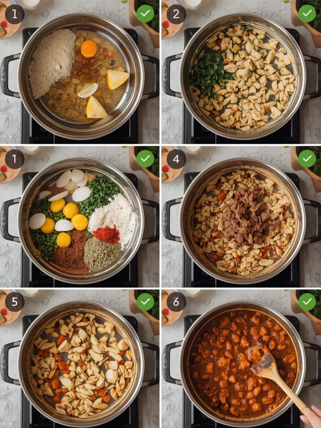 Step by step cooking process for beef chow fun recipe showing sliced beef stir fried with rice noodles, vegetables, and soy sauce in a wok