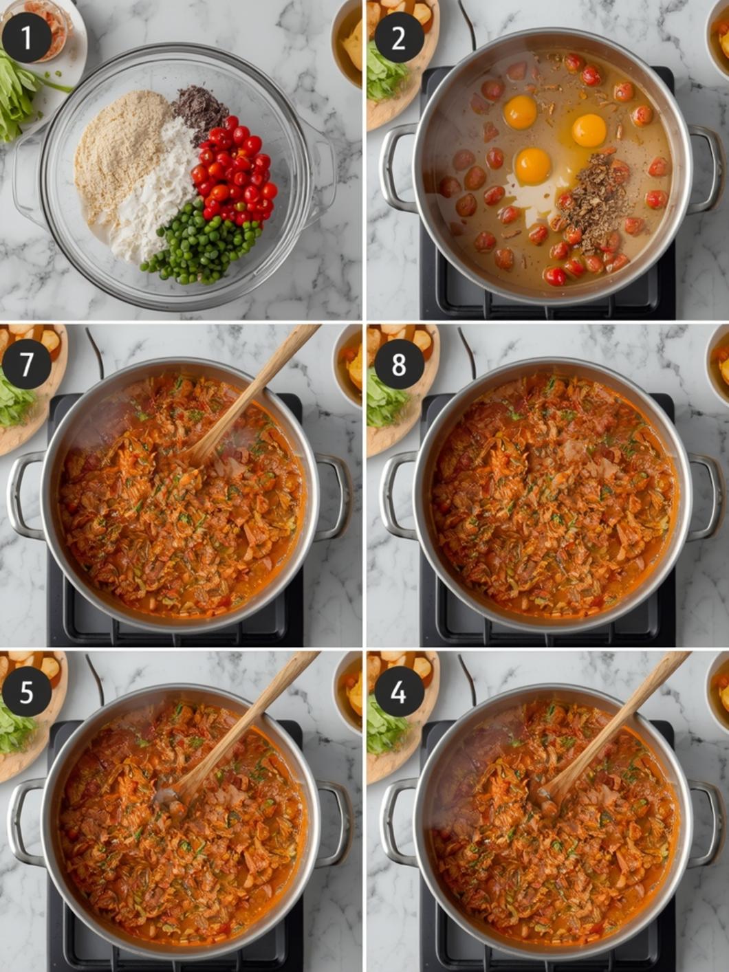 Step by step cooking process for beef liver recipes showing liver frying with onions and seasoning in a pan