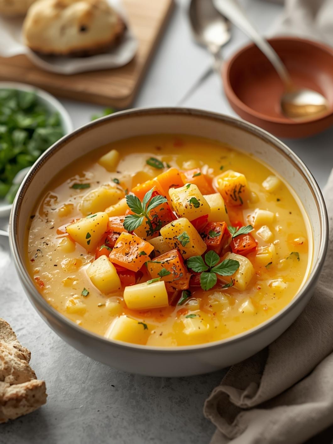 old fashioned potato soup recipe final result
